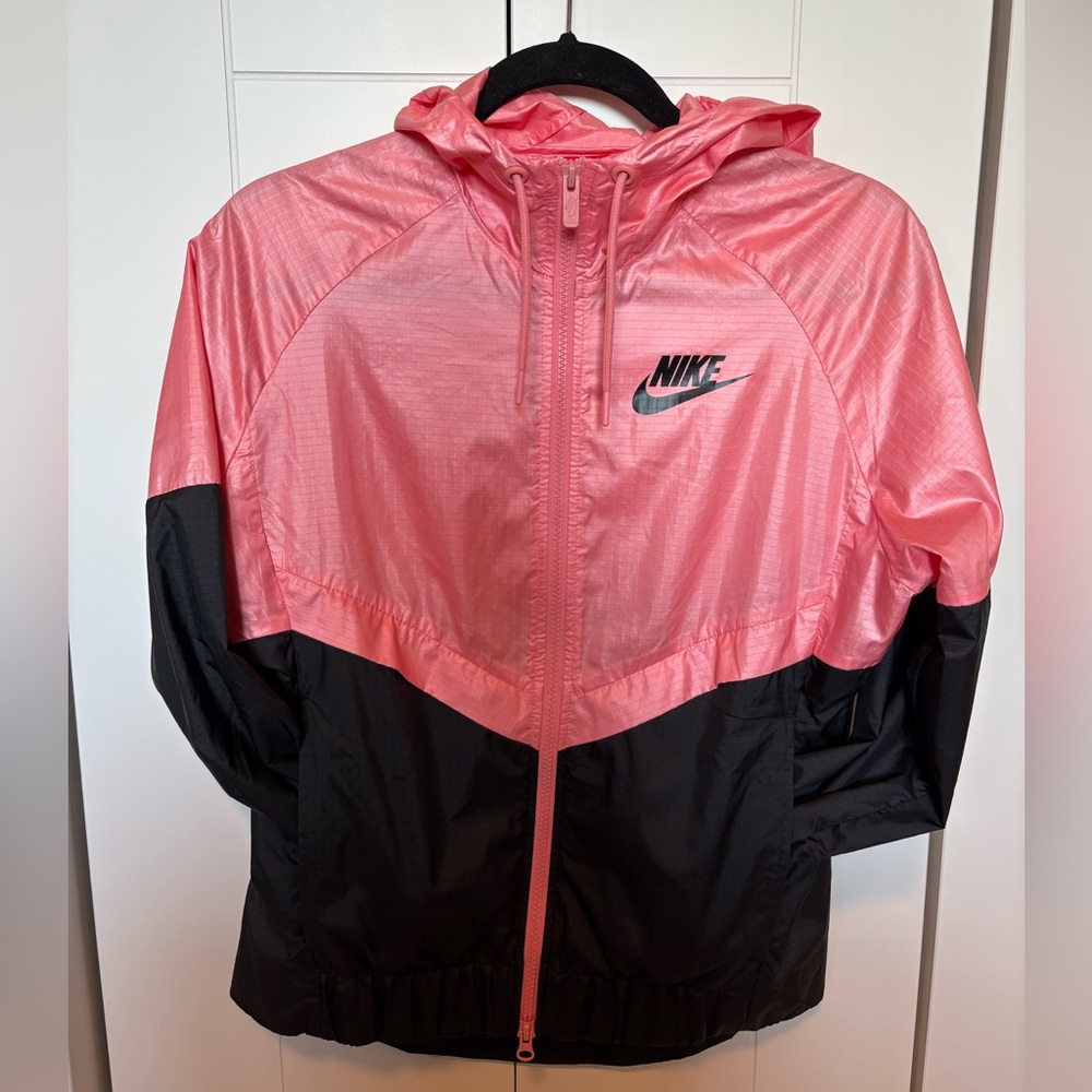Nike Pink and Black Windrunner Windbreaker Jacket